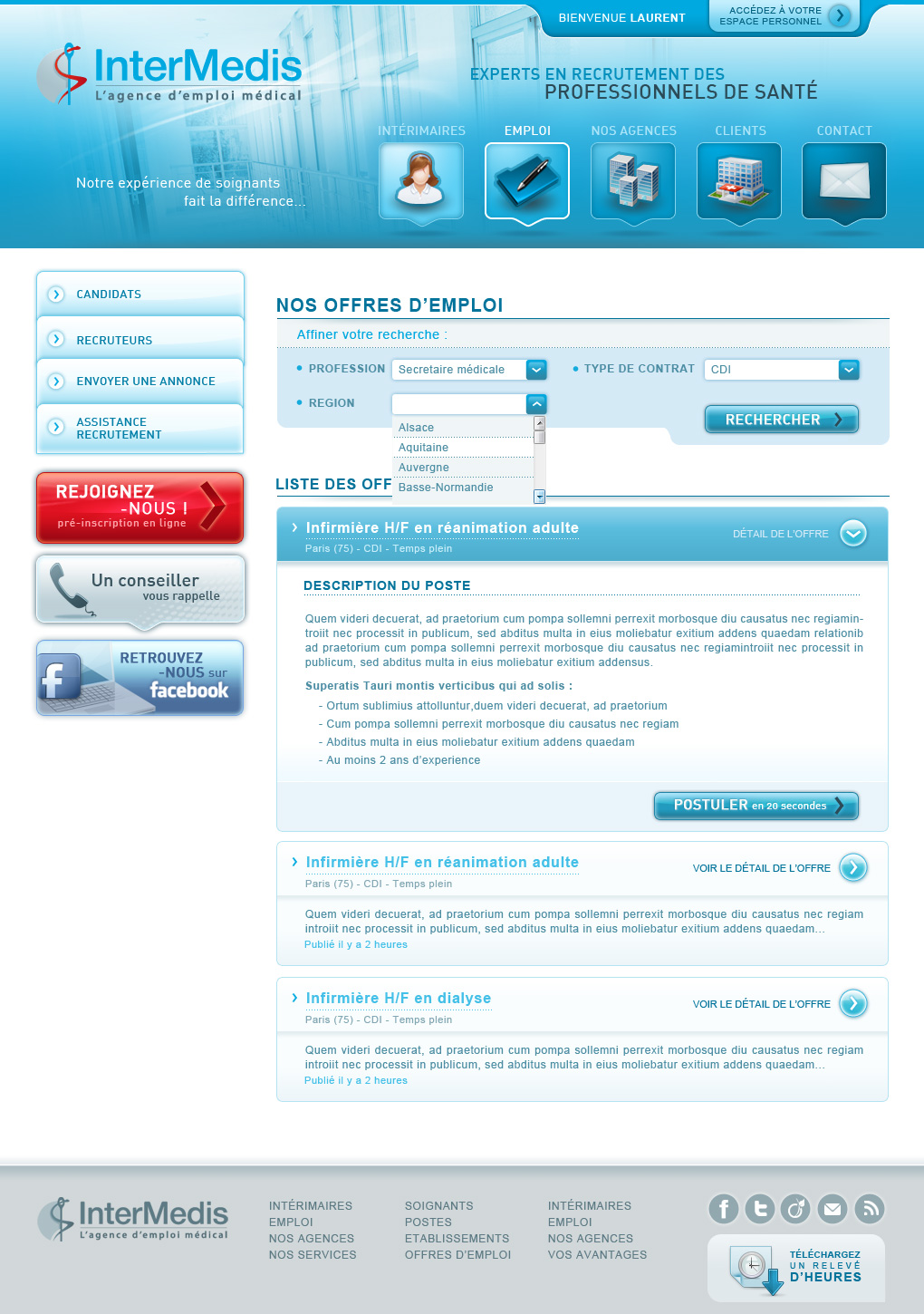 Interface graphique Intermedis