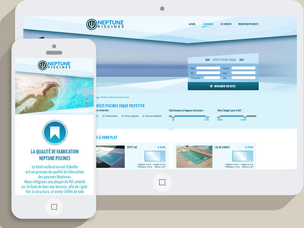 Responsive webdesign site pisciniste